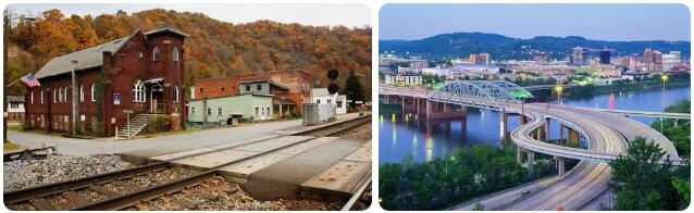 West Virginia Cities, Rivers and Lakes